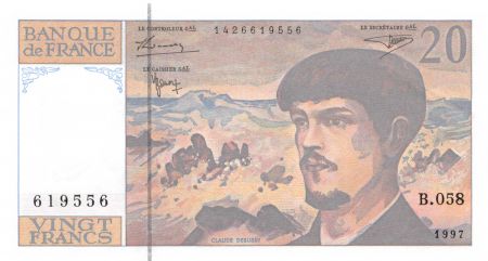 France 20 Francs Debussy - 1997 Série B.058 - SPL+