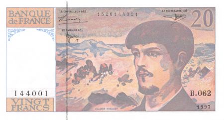 France 20 Francs Debussy - 1997 Série B.062 - NEUF