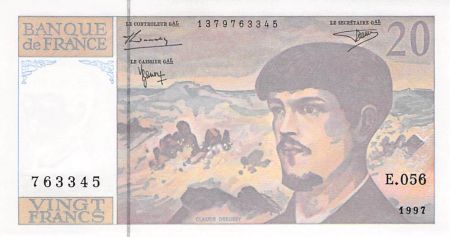 France 20 Francs Debussy - 1997 Série E.056 - P.NEUF
