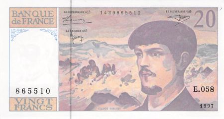 France 20 Francs Debussy - 1997 Série E.058 - SPL