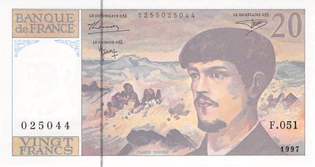 France 20 Francs Debussy - 1997 Série F.051 - P.NEUF