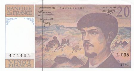 France 20 Francs Debussy - 1997 Série L.058