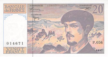 France 20 Francs Debussy - 1997 Série P.056 - SPL