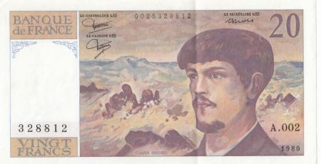 France 20 Francs Debussy - A.002 - 1980
