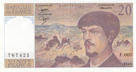 France 20 Francs Debussy - F.005 - 1980