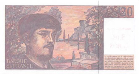 France 20 Francs Debussy surchargé valeur en euros - 1997 Série X.058 - NEUF