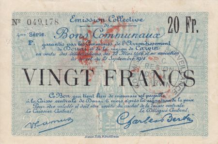 France 20 Francs Douai Commune - 1916