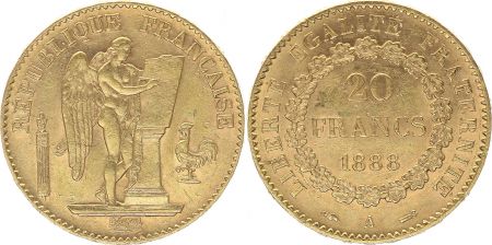 France 20 Francs Génie  - III e République 1888 A Paris