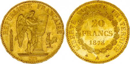 France 20 Francs Génie - 1878 A Paris - joli TTB