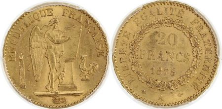 France 20 Francs Génie - III e République - 1875 A - PCGS MS 64