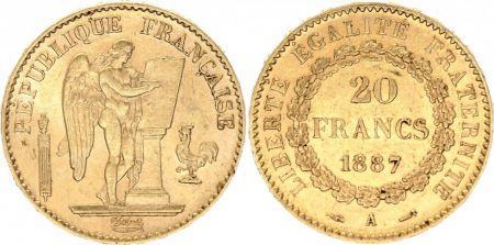 France 20 Francs Génie - III e République - 1887 A
