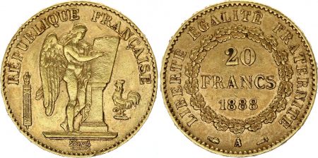 France 20 Francs Génie - III e République 1888 A Paris