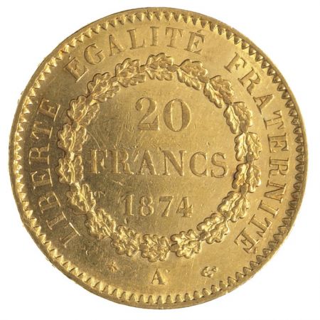 France 20 Francs Génie Debout - 1871 à 1898