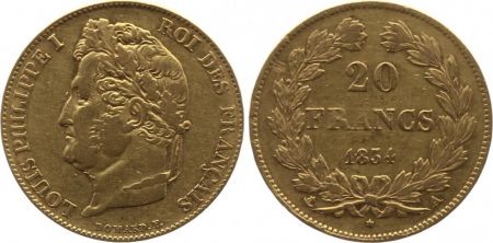 France 20 Francs Louis-Philippe 1er Tête Laurée - 1834 A