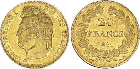 France 20 Francs Louis Philippe I - 1841 A - Or