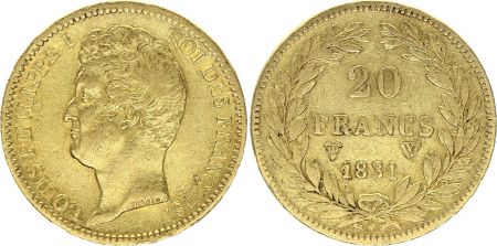 France 20 Francs Louis-Philippe I 1831 W Lille - Or