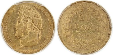 France 20 Francs Louis Philippe Ier - Tête Laurée -  1848 A - PCGS AU 53