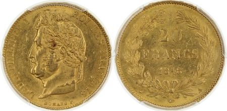 France 20 Francs Louis Philippe Ier - Tête Laurée -  1848 A - PCGS MS61