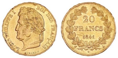 France 20 Francs Louis Philippe Ier TL 1841 A