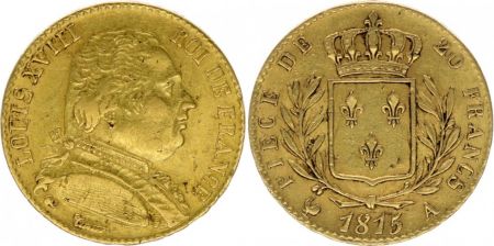 France 20 Francs Louis XVIII - 1815 A Paris - TTB - Or