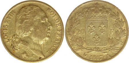 France 20 Francs Louis XVIII - 1817 A Or