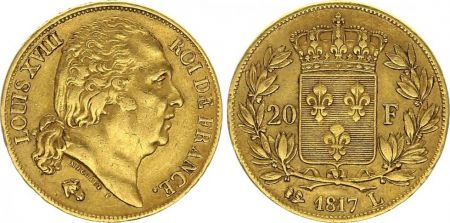 France 20 Francs Louis XVIII - 1817 L Bayonne - 36.180 ex