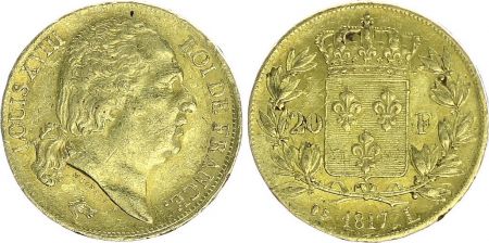 France 20 Francs Louis XVIII - 1817 L Bayonne