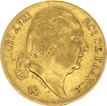 France 20 Francs Louis XVIII - 1819 W Lille
