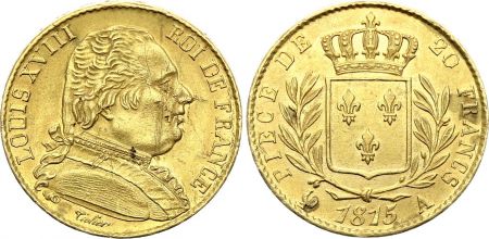 France 20 Francs Louis XVIII - Buste Habillé - 1815 A Or