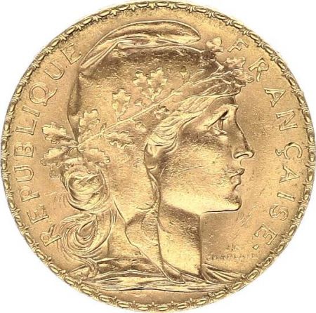 France 20 Francs Marianne - Coq 1908 - Or