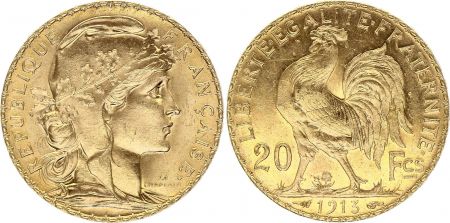 France 20 Francs Marianne - Coq 1913 Or