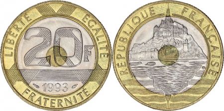 France 20 Francs Mont Saint-Michel - 1992 - SPL