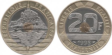 France 20 Francs Mont Saint-Michel - 1998 BU