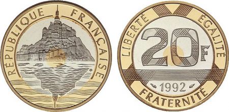 France 20 Francs Mont Saint-Michel - Frappe BE Or