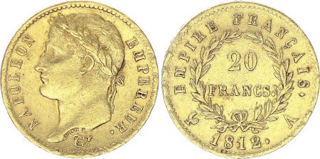 France 20 Francs Napoléon I 1812 A Paris Or - p.TTB Type Empire