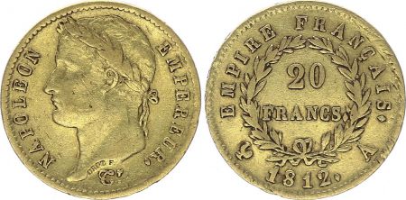 France 20 Francs Napoléon I 1812 A Paris Or - TTB Type Empire
