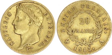 France 20 Francs Napoléon I 1813 A Paris Or - p.TTB Type Empire - 2 ex