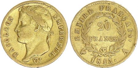 France 20 Francs Napoléon I 1813 A Paris Or - p.TTB Type Empire