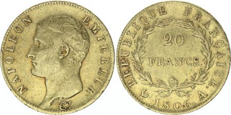 France 20 Francs Napoléon I Empereur - 1806 A Paris Or