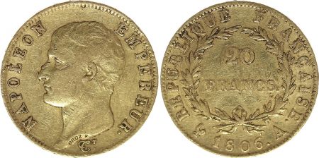 France 20 Francs Napoléon I Empereur - 1806 A Paris