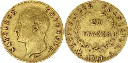 France 20 Francs Napoléon I Empereur - An 14 A Or