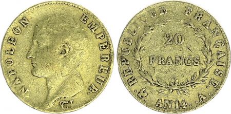 France 20 Francs Napoléon I Empereur - An 14 A Or