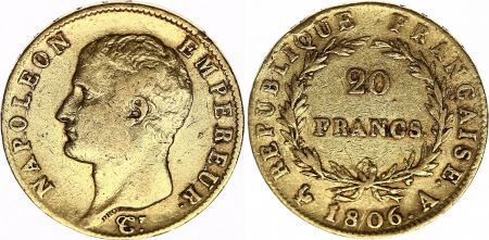 France 20 Francs Napoleon I Empereur 1806 A Paris