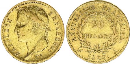 France 20 Francs Napoleon I Empereur1808 A Paris - OR