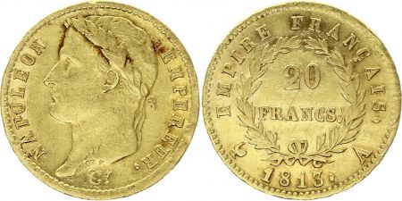 France 20 Francs Napoléon I Tête laurée - 1813 A Paris Or