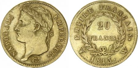 France 20 Francs Napoléon I Tête laurée - 1813W Lille - Or