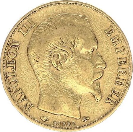 France 20 Francs Napoleon III Tete nue - 1858 A Paris