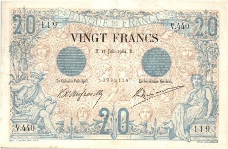France 20 Francs Noir - 11-06-1904 V.440