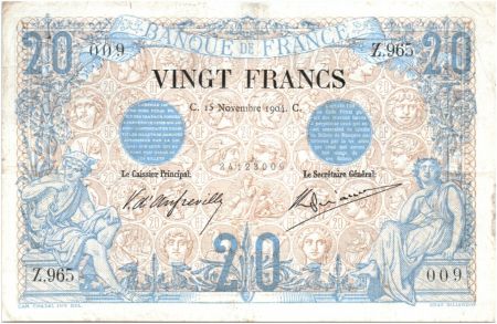 France 20 Francs Noir - 15-11-1904 Z.965