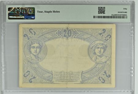 France 20 Francs Noir - 1875 - Série E.360 - F.09.02 - PMG 50